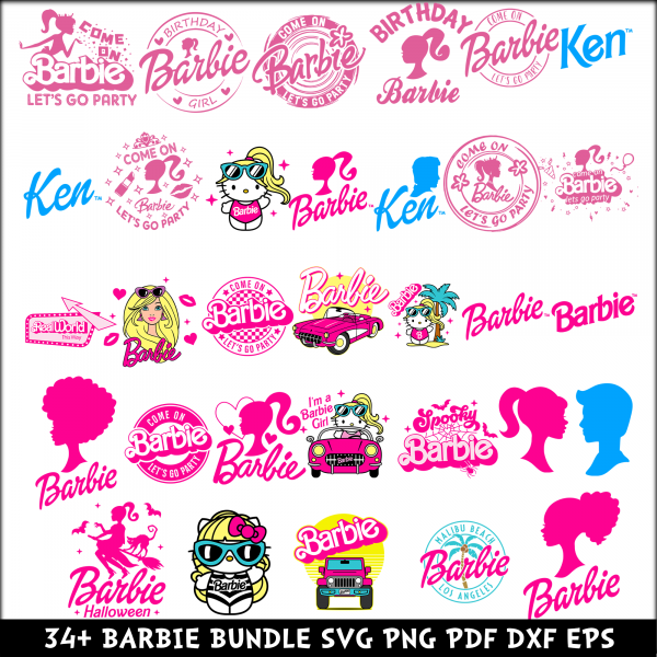 Barbie SVG PNG PDF DXF EPS Bundle