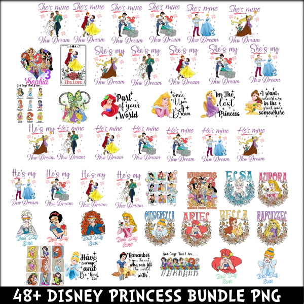 Disney Princess 48+ PNG Bundle