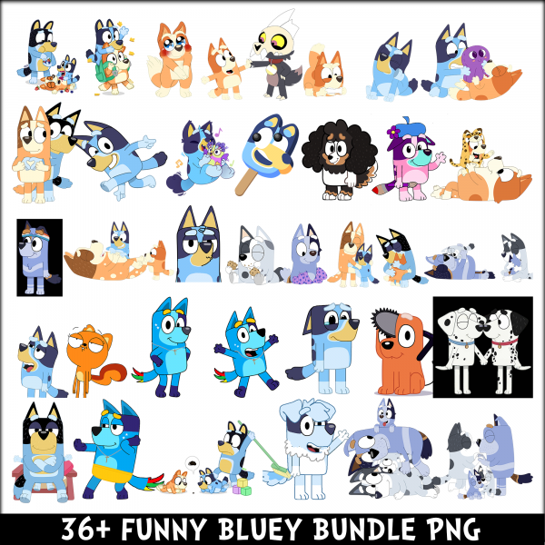 Funny Bluey PNG Bundle