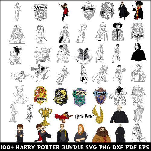 Harry Potter SVG PNG PDF DXF EPS Bundle