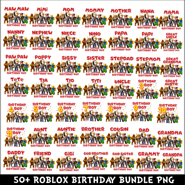 Roblox Birthday PNG Bundle