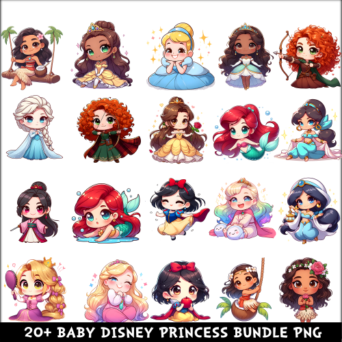 Baby Disney Princess PNG Bundle