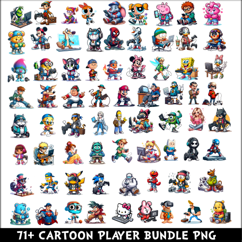 Cartoon Player PNG Bundle