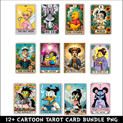 Cartoon Tarot Card PNG Bundle