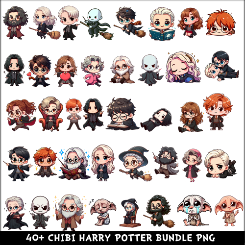 Chibi Harry Potter PNG Bundle