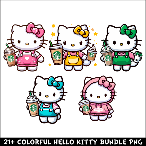 Colorful Hello Kitty PNG Bundle