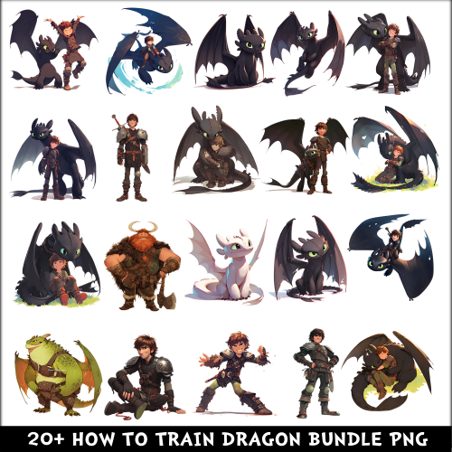 How To Train Dragon PNG Bundle