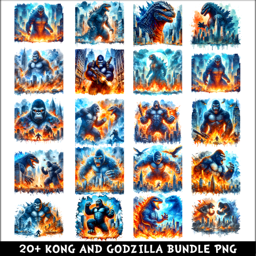 Kong And Godzilla PNG Bundle