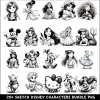 Sketch Disney Characters PNG Bundle
