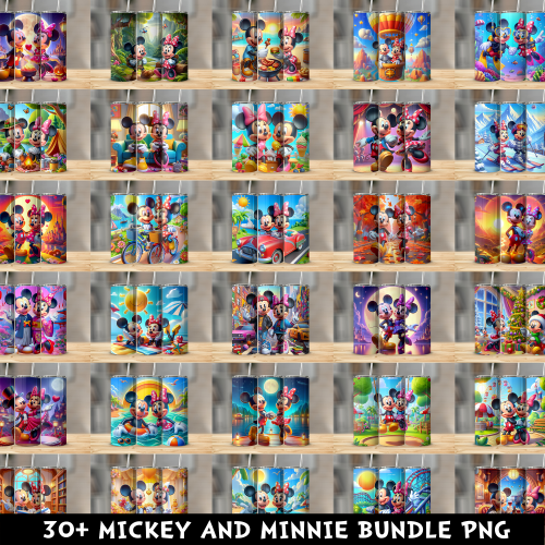 Mickey and Minnie PNG Tumbler Bundle