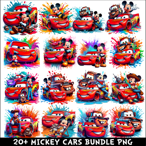 Mickey Cars PNG Bundle