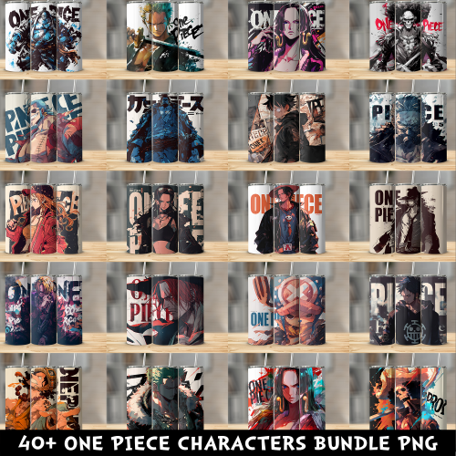 One Piece Characters PNG Tumbler Bundle