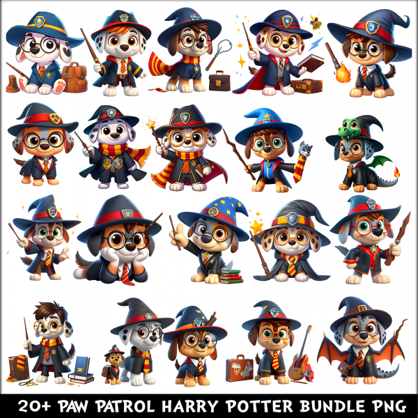 Paw Patrol Harry Potter PNG Bundle