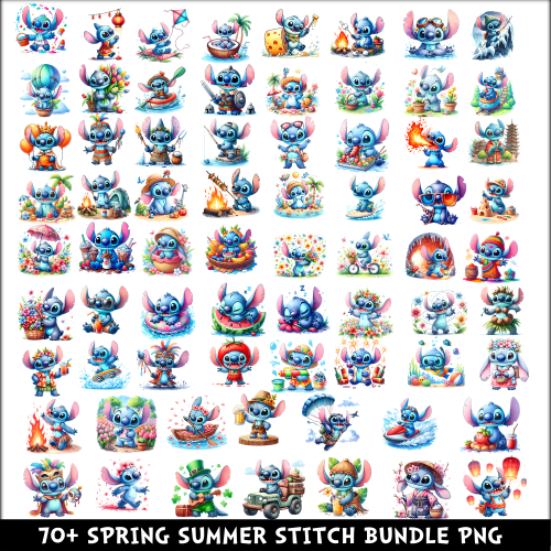 Spring Summer Stitch PNG Bundle