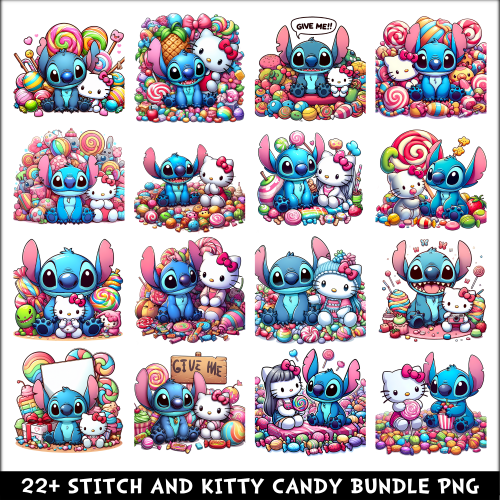 Stitch and Candy PNG Bundle